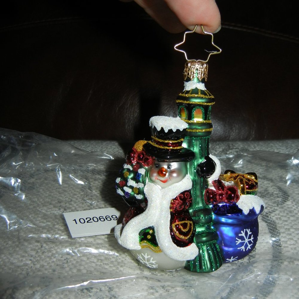 Christopher Radko Swinging in the rain  Gem  1020669 - Snowman lightpole